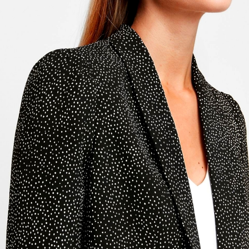 Dotted Shawl Collar Boyfriend Blazer